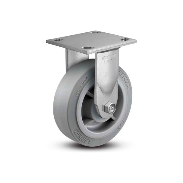 Colson 4 Series Rigid Plate Caster - Rubber on Polyolefin 6" Dia. 600 Lb. Cap. 4.06108.459 - main